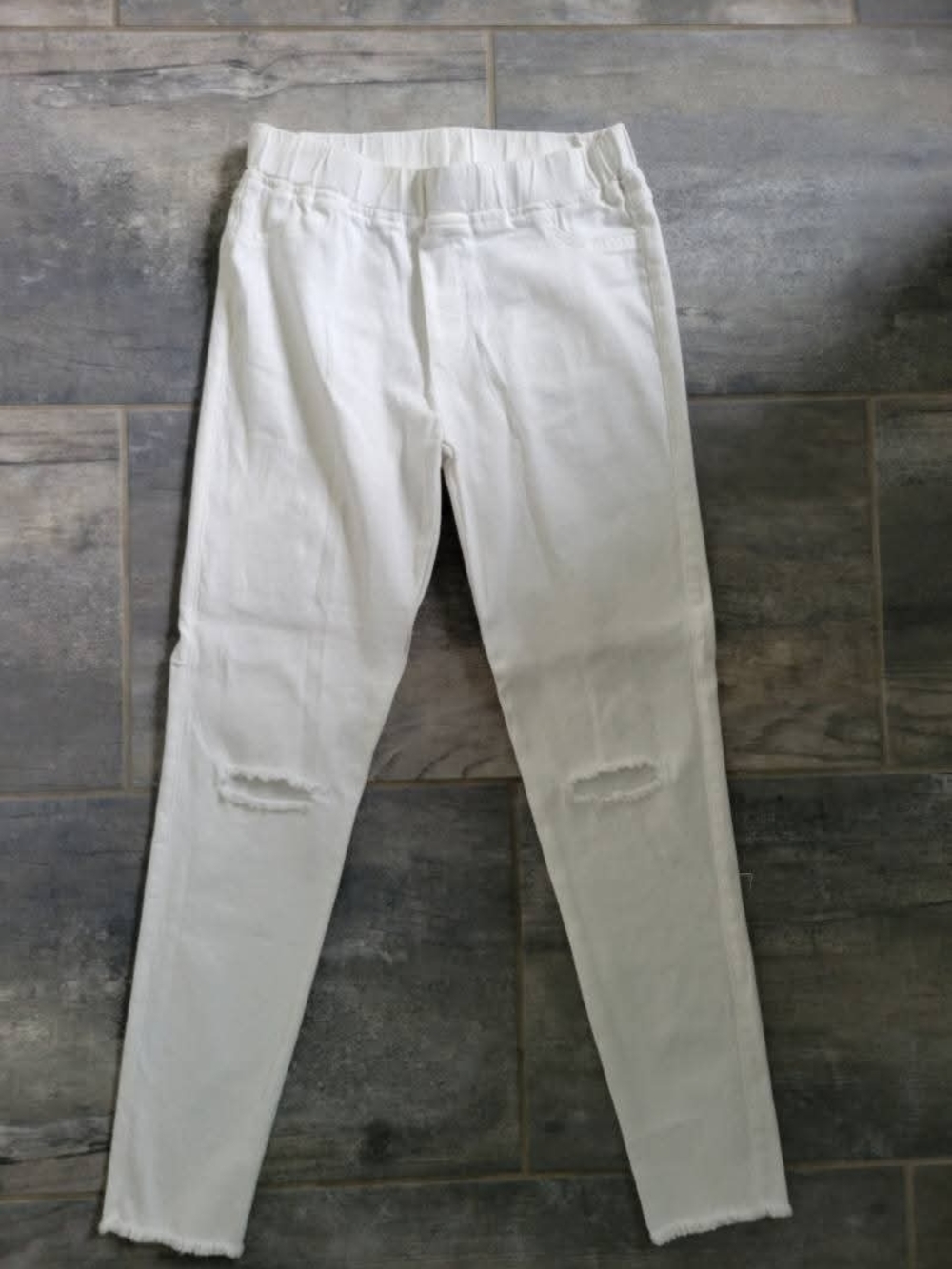 White Distressed Skinny Jeans